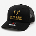 Dart Labs Premium Golf Trucker Hat – Black / Gold