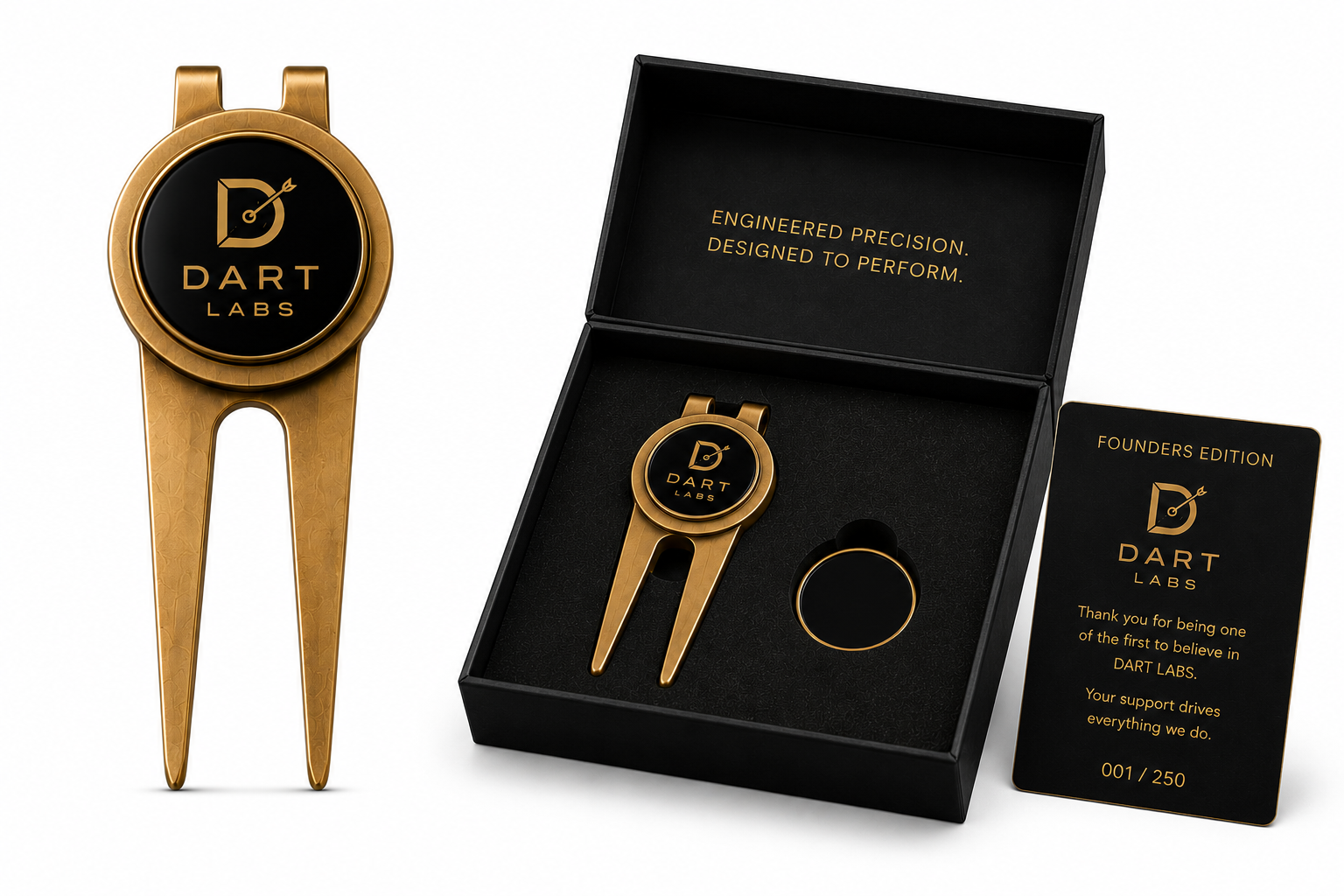 DART LABS™ Founders Edition Divot Tool | Precision Magnetic Ball Marker Included